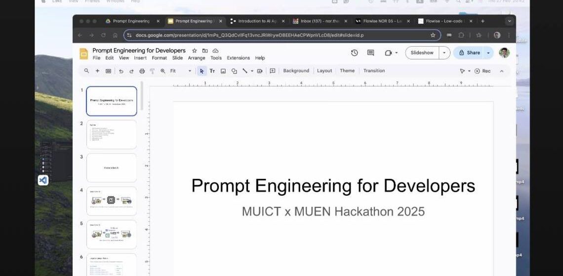 27.02.2025_MUICT-ENVIMahidol-Hackathon-Prompt-Engineering-Special-Talks_CV คณะ ICT ม.มหิดล (ICT Mahidol) จัดบรรยายพิเศษให้แก่นักศึกษาที่เข้าร่วมโครงการแข่งขัน MUICT & ENVI Mahidol Hackathon 2025: Digital Innovation for Carbon Neutrality Society ในหัวข้อ “Prompt Engineering for Developers”