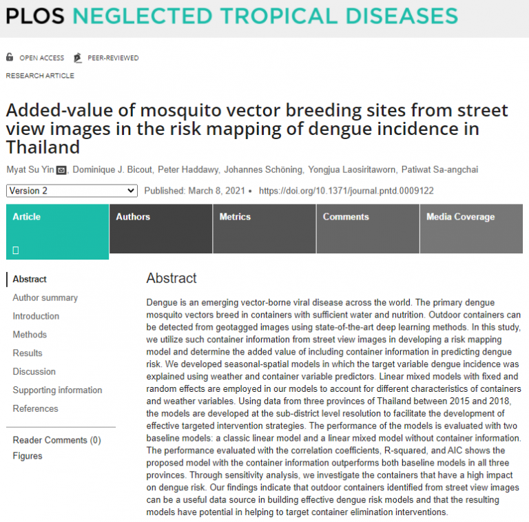 Added-value of mosquito vector breeding sites from street view images ...