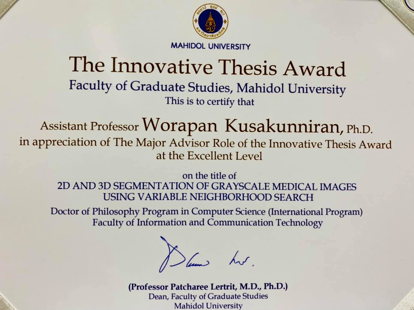 best phd thesis award in india
